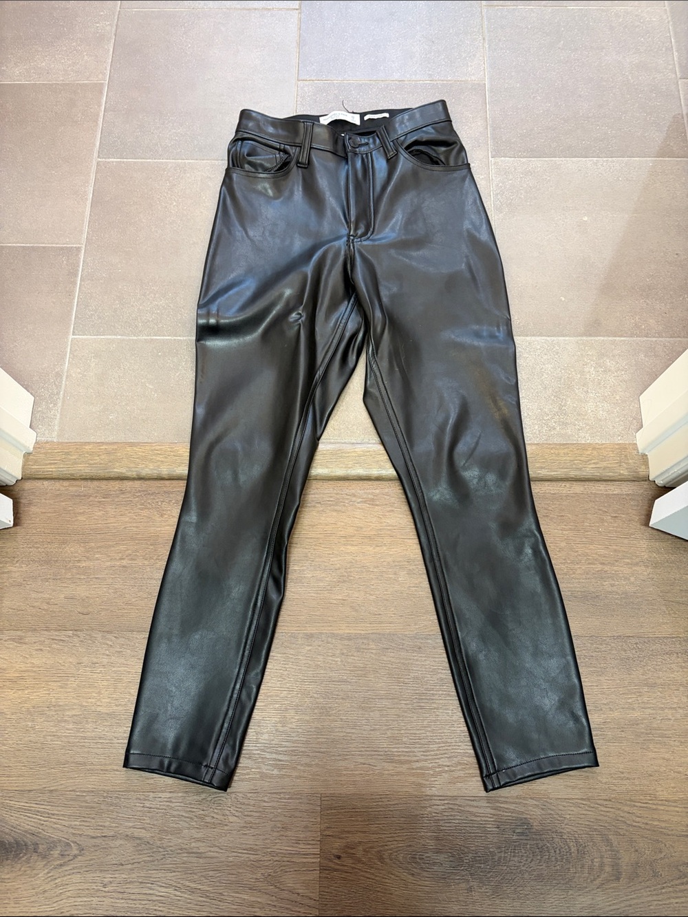 Abercrombie & Fitch Black Faux Leather Skinny Pants